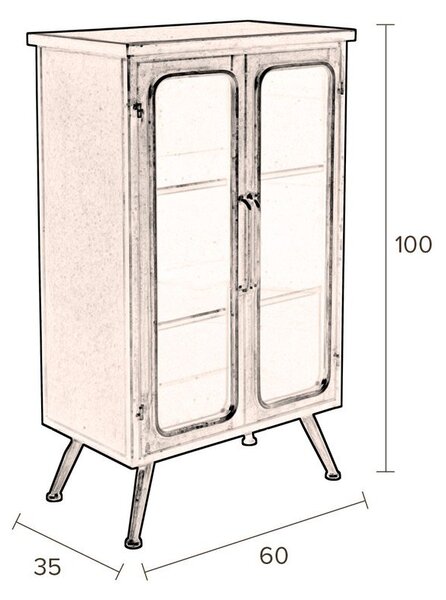 Fekete fém tálalószekrény 60x100x35 cm Denza – Dutchbone