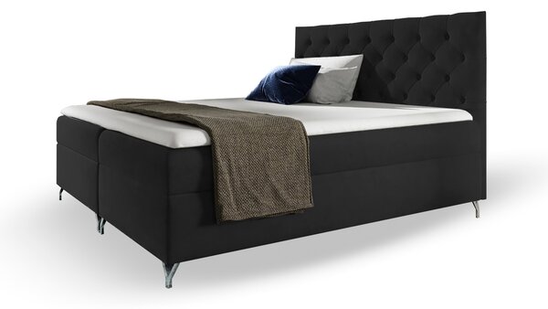 Wilsondo GULIETTE kárpitozott boxspring ágy matracokkal 120x200 - fekete