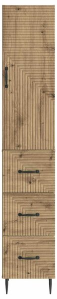 VidaXL Szekrény szett 2 db 33 x 34,5 x 90 cm Szerelt Fa Kézműves Tölgy