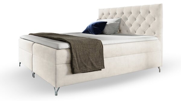 Wilsondo GULIETTE kárpitozott boxspring ágy matracokkal 120x200 - fehér