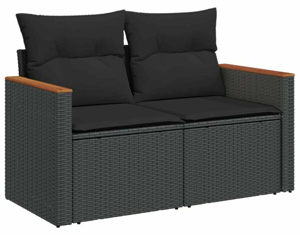 VidaXL Polyrattan Kerti Ülőgarnitúra - 7 részes - Fekete