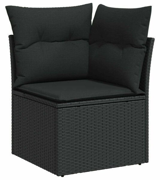 VidaXL Polyrattan Kerti Ülőgarnitúra - 7 részes - Fekete