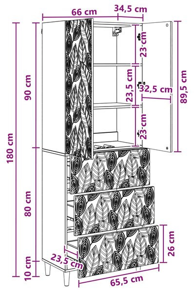 VidaXL Szekrény szett 2 db 66 x 34,5 x 90 cm Szerelt Fa Kézműves Tölgy