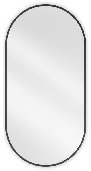 Mexen Loft fürdőszobai ovális tükör 100 x 50 cm, fekete keret - 9851-100-050-000-70
