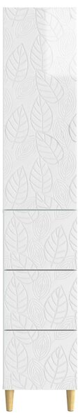 VidaXL Szekrény szett 2 pcs Magasfényű Fehér 33 x 34,5 x 90 cm