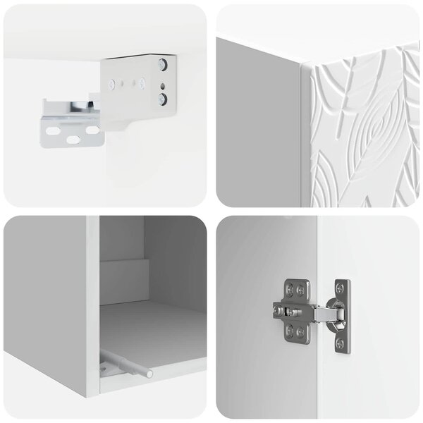 VidaXL Szekrény szett 2 pcs Magasfényű Fehér 33 x 34,5 x 90 cm