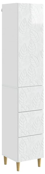 VidaXL Szekrény szett 2 pcs Magasfényű Fehér 33 x 34,5 x 90 cm
