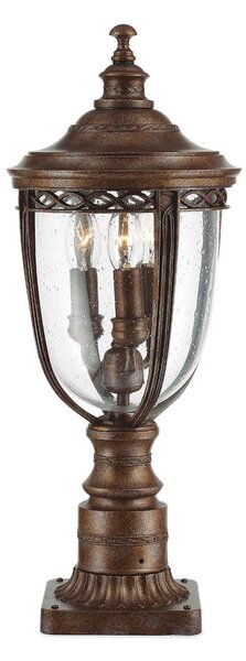 Feiss klasszikus kültéri állólámpa english bridle antik bronz átlátszó elsfe-eb3-m-brb IP44