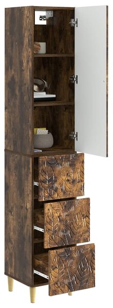 VidaXL Szekrény szett 2 db 33 x 34,5 x 90 cm Szerelt Fa Füstös Tölgy