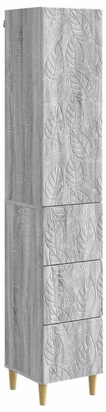 VidaXL Szekrény szett 2 db 33 x 34,5 x 90 cm Szerelt Fa Szürke Sonoma