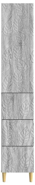 VidaXL Szekrény szett 2 db 33 x 34,5 x 90 cm Szerelt Fa Szürke Sonoma