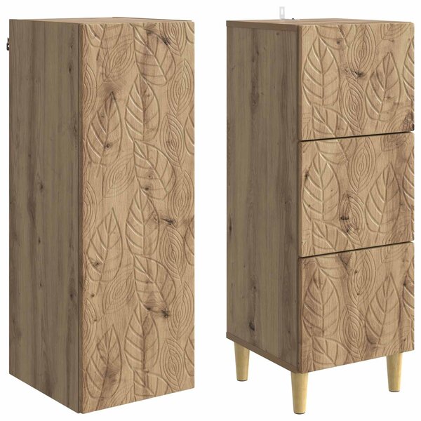 VidaXL Szekrény szett 2 db 33 x 34,5 x 90 cm Szerelt Fa Kézműves Tölgy