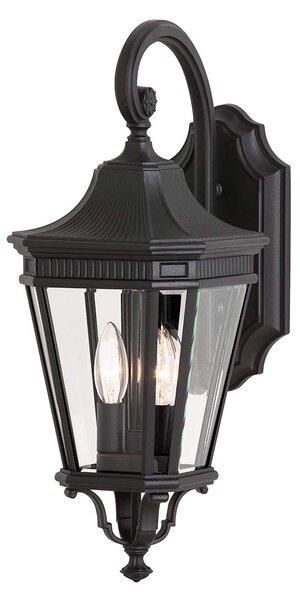 Feiss klasszikus kültéri fali lámpa cotswold lane fekete átlátszó elsfe-cotsln2-m-bk IP44