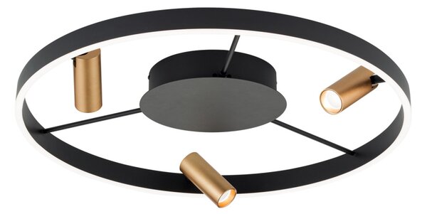BERLIN modern LED mennyezeti lámpa , fekete/arany, 3000lm