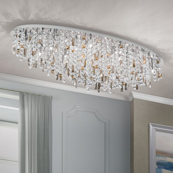 CRYSTALRIVER modern kristály mennyezeti lámpa 21xG9, króm