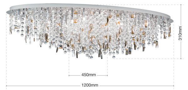 CRYSTALRIVER modern kristály mennyezeti lámpa 21xG9, króm