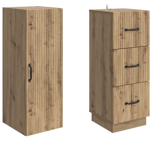 VidaXL Szekrény szett 2 pcs Kézműves Tölgy 33 x 34,5 x 87 cm