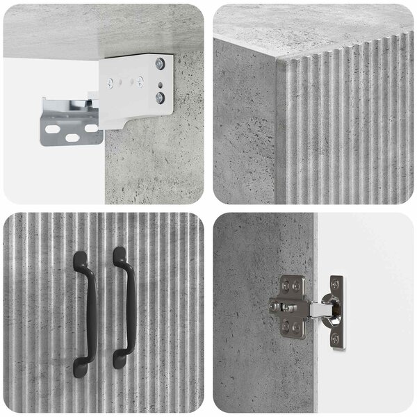 VidaXL Fali szekrény Betonszürke 66 x 34,5 x 90 cm Szerelt Fa