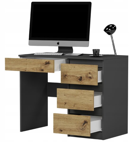 PC asztal Noxar (antracit + artisan) (J). Akció -18%