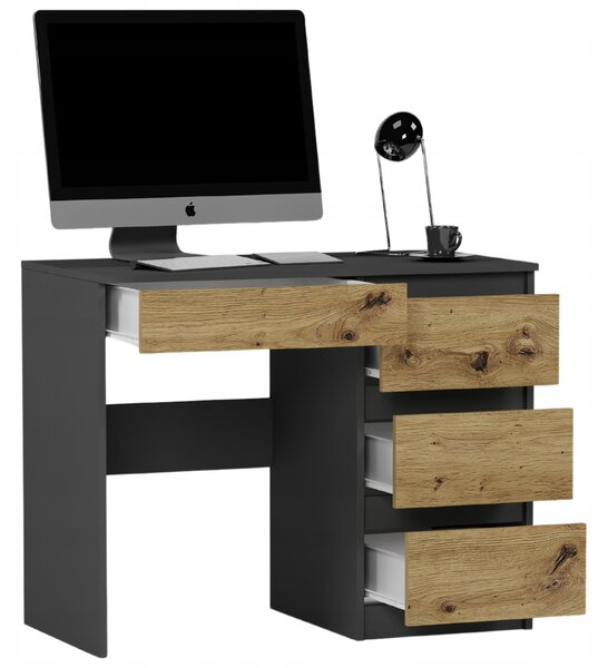 PC asztal Noxar (antracit + artisan) (J). Akció -18%