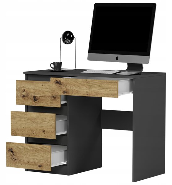 PC asztal Noxar (antracit + artisan) (B). Akció -15%