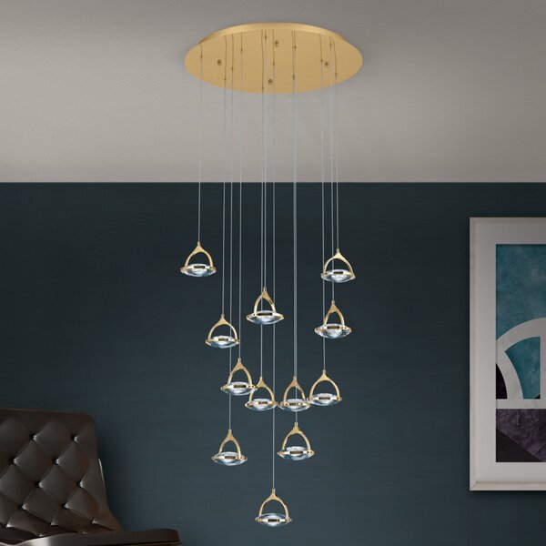MOON modern kristály LED mennyezeti lámpa , arany, 3600lm