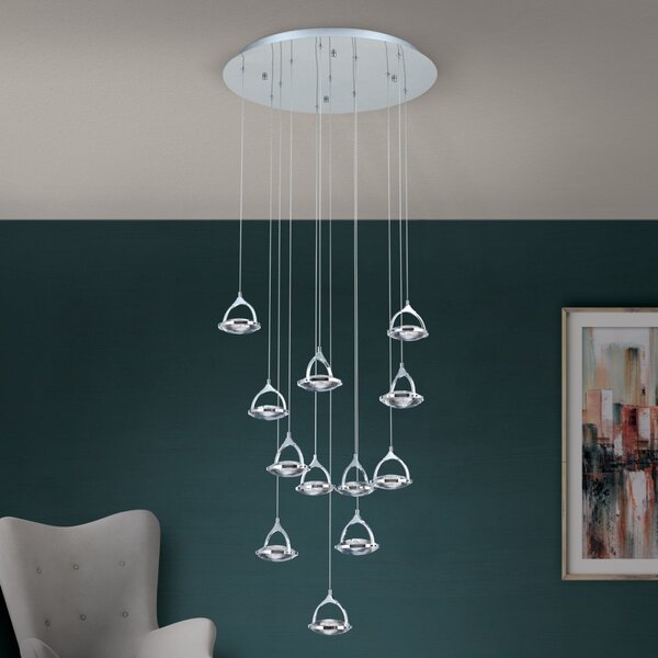 MOON modern kristály LED mennyezeti lámpa , króm, 3600lm