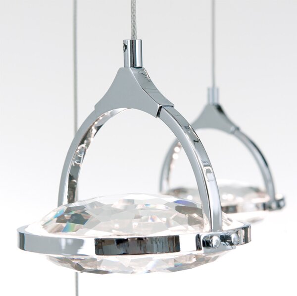 MOON modern kristály LED mennyezeti lámpa , króm, 3600lm
