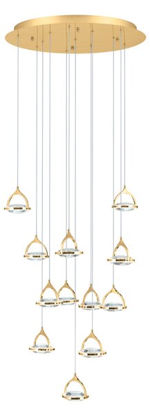 MOON modern kristály LED mennyezeti lámpa , arany, 3600lm