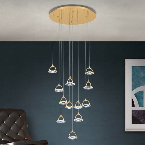 MOON modern kristály LED mennyezeti lámpa , arany, 3600lm