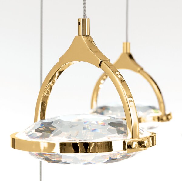 MOON modern kristály LED mennyezeti lámpa , arany, 3600lm
