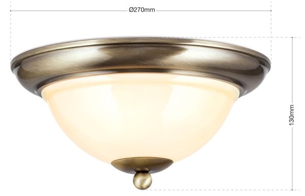 OLD LAMP klasszikus mennyezeti lámpa 2xE27, patina