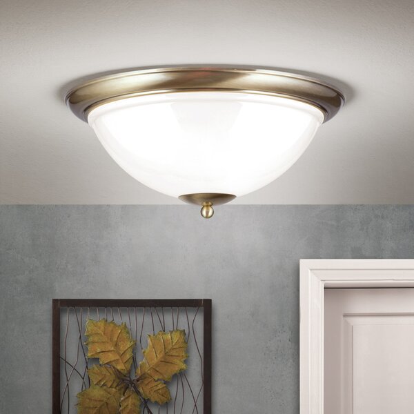 OLD LAMP klasszikus mennyezeti lámpa 3xE27, patina 50 cm opál