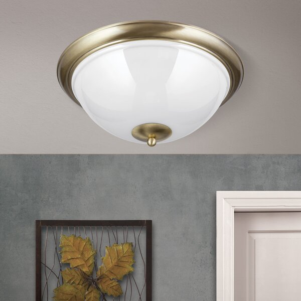 OLD LAMP klasszikus mennyezeti lámpa 3xE27, patina 50 cm opál