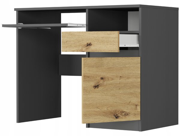 PC asztal Naldar (antracit + artisan) (J). Akció -18%