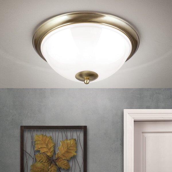OLD LAMP klasszikus mennyezeti lámpa 3xE27, patina 50 cm opál