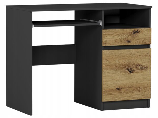 PC asztal Naldar (antracit + artisan) (J). Akció -18%