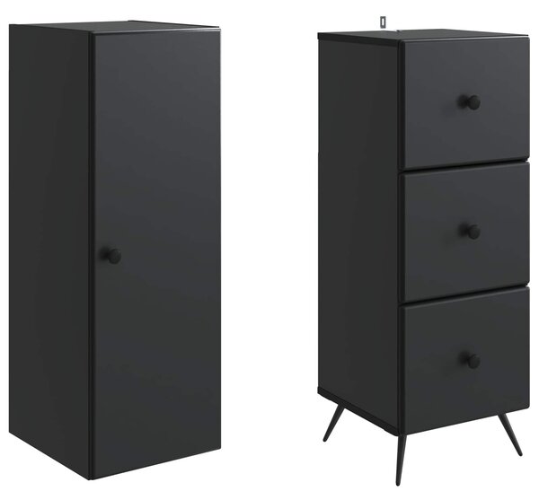 VidaXL Szekrény szett 2 pcs Fekete 34,5 x 34,5 x 90 cm Szerelt Fa