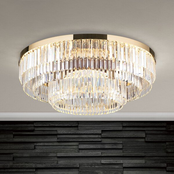 PRISM modern kristály LED mennyezeti lámpa , arany, 11600lm