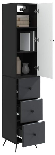 VidaXL Szekrény szett 2 pcs Fekete 34,5 x 34,5 x 90 cm Szerelt Fa