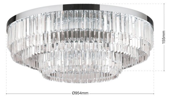 PRISM modern kristály LED mennyezeti lámpa , króm, 11600lm