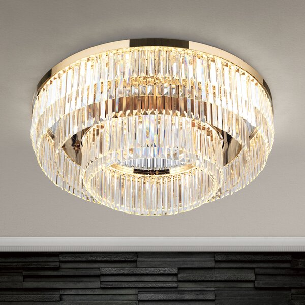 PRISM modern kristály LED mennyezeti lámpa , arany, 11600lm