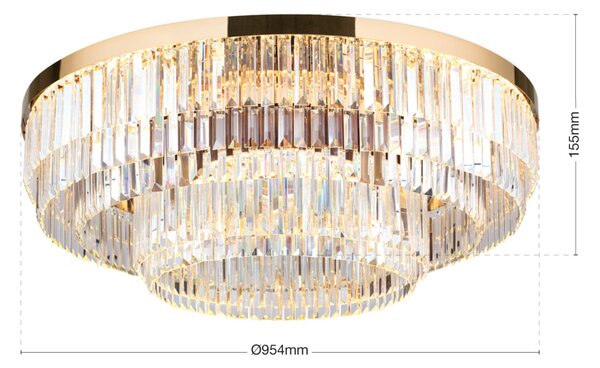 PRISM modern kristály LED mennyezeti lámpa , arany, 11600lm
