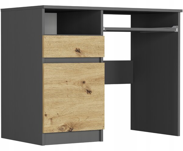 PC asztal Naldar (antracit + artisan) (B). Akció -18%