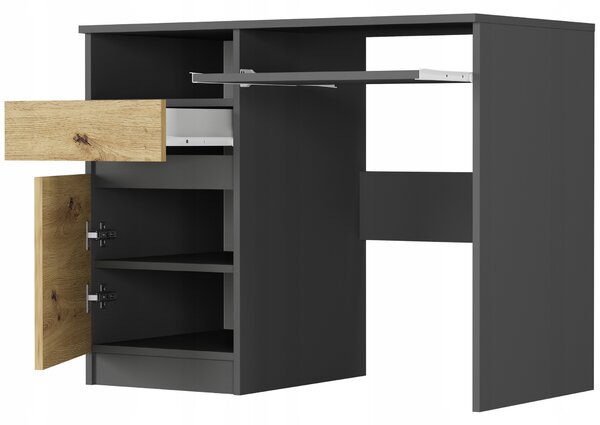 PC asztal Naldar (antracit + artisan) (B). Akció -18%