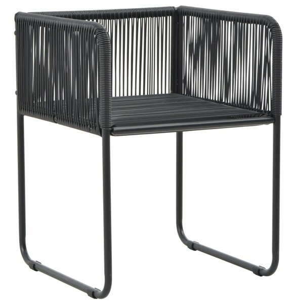 5 részes fekete pvc rattan kerti étkezőgarnitúra