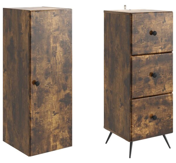 VidaXL Szekrény szett 2 pcs Füstös Tölgy 34,5 x 34,5 x 90 cm