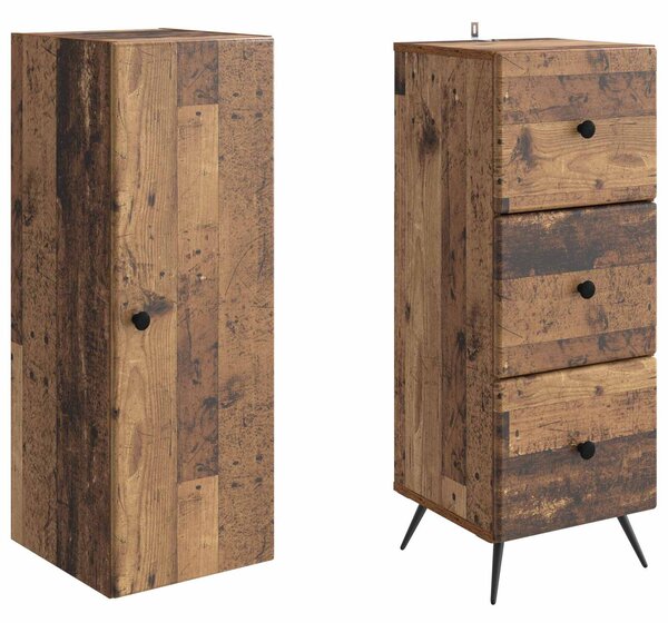VidaXL Szekrény szett 2 pcs Antik Fa 34,5 x 34,5 x 90 cm Szerelt Fa