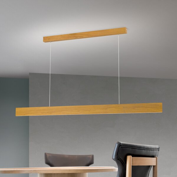 GIDEON modern LED függőlámpa , natúr fa, 2700lm