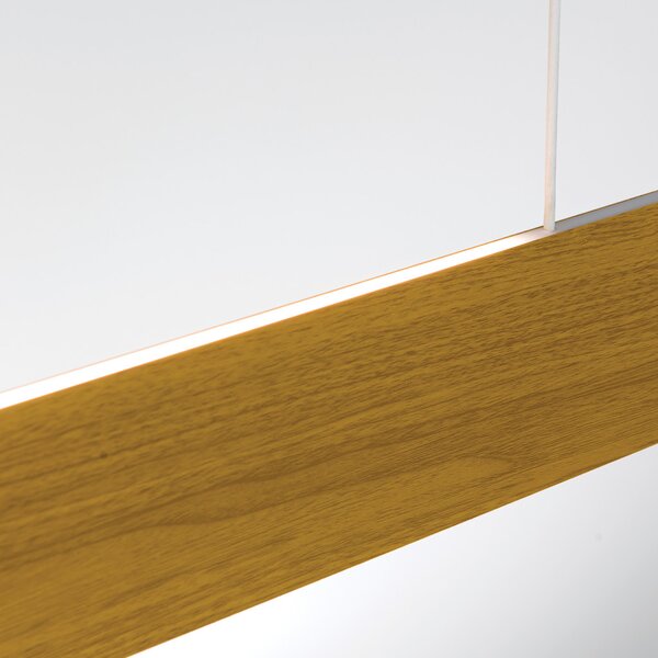 GIDEON modern LED függőlámpa , natúr fa, 2700lm